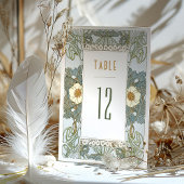 Tabelnummers  Art Nouveau Wedding Kaart