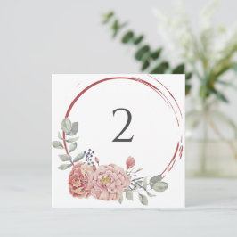 Tabelnummers bloemenrand feestdagenkaart