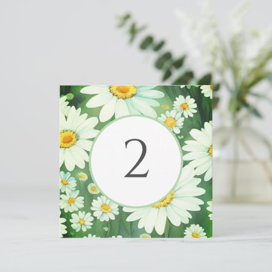 Tabelnummers bloemenrand feestdagenkaart (Staand voorkant)