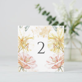 Tabelnummers bloemenrand feestdagenkaart