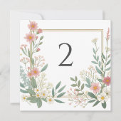 Tabelnummers bloemenrand feestdagenkaart (Voorkant)