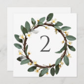 Tabelnummers bloemenrand feestdagenkaart (Voorkant / Achterkant)