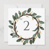 Tabelnummers bloemenrand feestdagenkaart (Voorkant)