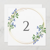 Tabelnummers bloemenrand feestdagenkaart (Voorkant / Achterkant)