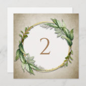 Tabelnummers bloemenrand feestdagenkaart (Voorkant / Achterkant)
