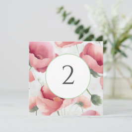 Tabelnummers bloemenrand feestdagenkaart