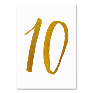 Tabelnummers - Casual penseelscripttypografie -10 Kaart