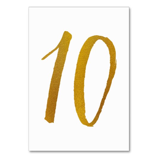 Tabelnummers - Casual penseelscripttypografie -10 Kaart (Voorkant)