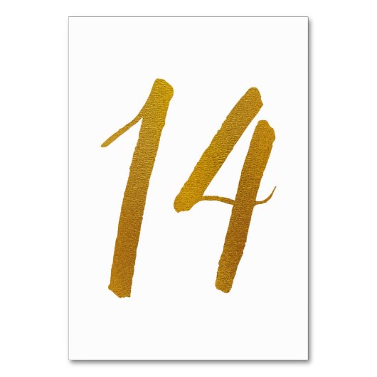 Tabelnummers - Casual penseelscripttypografie -14 Kaart (Voorkant)