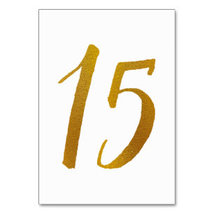 Tabelnummers - Casual penseelscripttypografie -15 Kaart