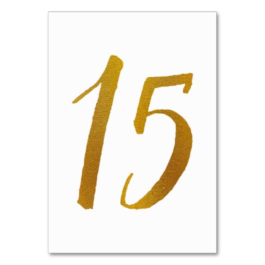 Tabelnummers - Casual penseelscripttypografie -15 Kaart (Achterkant)