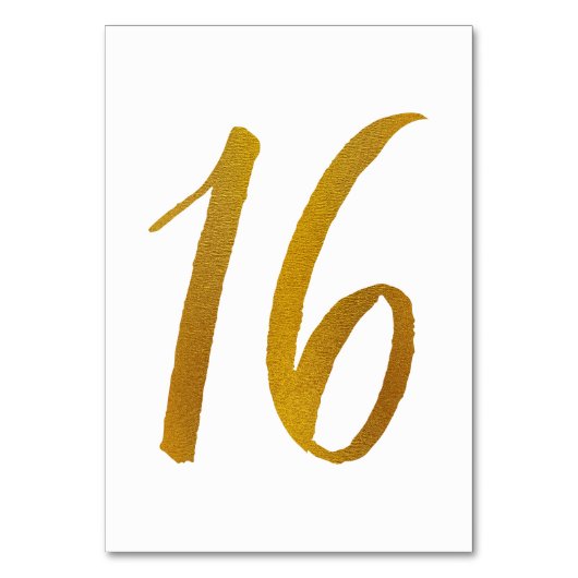 Tabelnummers - Casual penseelscripttypografie -16 Kaart (Achterkant)