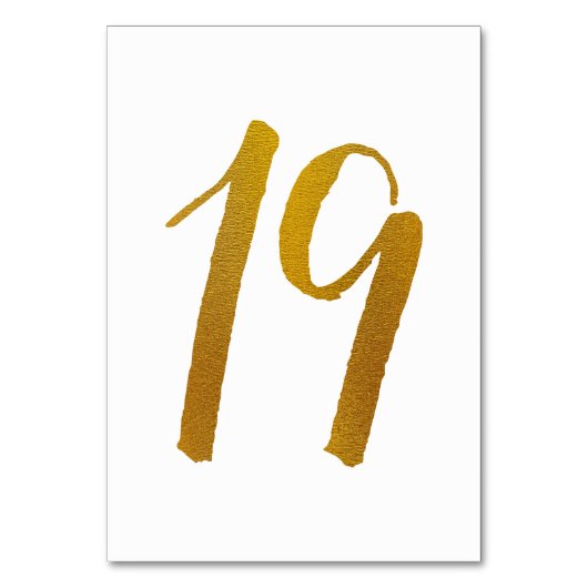 Tabelnummers - Casual penseelscripttypografie -19 Kaart (Voorkant)