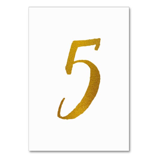 Tabelnummers - Casual penseelscripttypografie - 5 Kaart (Voorkant)