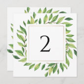 Tabelnummers groene rand feestdagenkaart (Voorkant / Achterkant)