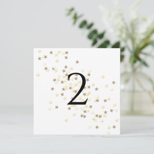 Tabelnummers sterren feestdagenkaart (Staand voorkant)