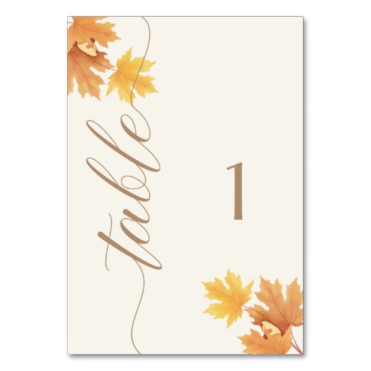 Tabelteken - Baby shower najaar Herfst | Kaart (Voorkant)
