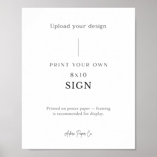 Tabelteken: Upload uw eigen Poster (Voorkant)