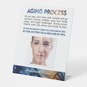 Tabelteken - verouderingsproces reclamebord met voetstuk