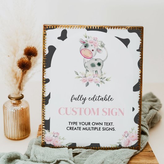 Tabelteken voor afgelopen koe poster