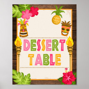 Tabelteken voor het dessert van Luau Poster