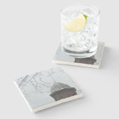 Tabernakskruis in sneeuw - Martha's wijntuin Stenen Onderzetter (Zijkant)