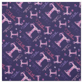 Tabitha lettre T monogramme tissu de fleurs cardia (Échantillon)