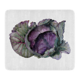 Tabla cortar con acuarela de lombarda snijplank