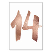 Table 14 Numéro de tableau Blanc Métallique Rose Or (Dos)