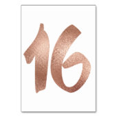 Table 16 Numéro de tableau Blanc Métallique Rose Or (Dos)