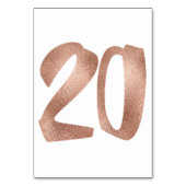Table 20 Numéro de tableau Blanc Métallic Rose Or (Dos)