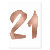 Table 21 Numéro de tableau Blanc Métallique Rose Or (Dos)