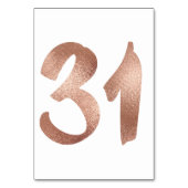 Table 31 Numéro de tableau Blanc Métallique Rose Or (Dos)
