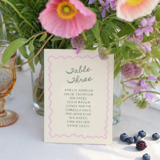Table 3 Carte de mariage fantaisiste écrite à la m