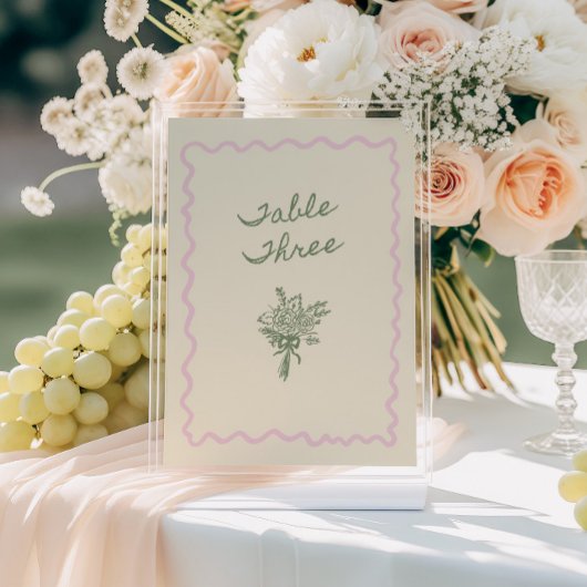Table 3 Carte de Table Fleur d'Amour Écriture Manu