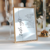Table 8 Vertical Script Wedding Seating Chart Card Kaart
