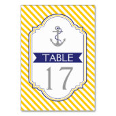 Table Ancre jaune, blanc mariage nautique numéro de tabl (Par défaut)