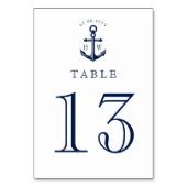 Table Ancre nautique Monogrammes personnalisés Numéro de (Dos)