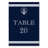 Table Ancre nautique Réception de mariage Numéro de tabl (Dos)