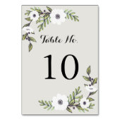 Table Anémones peintes - Numéro de tableau (Dos)