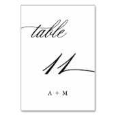 Table Appel de calligraphie romantique Mariage Numéro 11 (Dos)