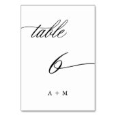 Table Appel de calligraphie romantique Mariage Numéro 6, (Dos)