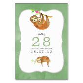 Table Aquarelle Baby shower à thème de fentes Numéro de  (Dos)