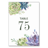 Table Aquarelle Cactus Succulents Mariage Numéro de tabl (Dos)
