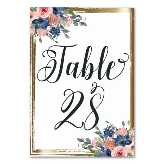 Table Aquarelle calligraphie florale Numéro de tableau C (Par défaut)