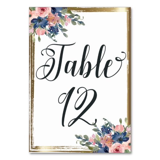 Table Aquarelle calligraphie florale Numéro de tableau C (Par défaut)