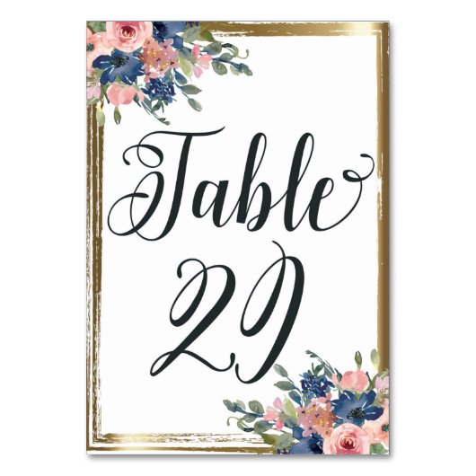 Table Aquarelle calligraphie florale Numéro de tableau C (Par défaut)