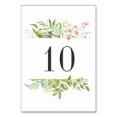 Table Aquarelle de feuillage vert sauvage Numéro de tabl (Dos)