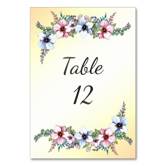 Table Aquarelle Fleurs Jaune Shine Numéro de tableau (Par défaut)