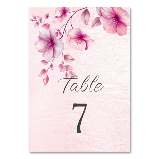 Table Aquarelle Fleurs roses Numéro de tableau (Dos)